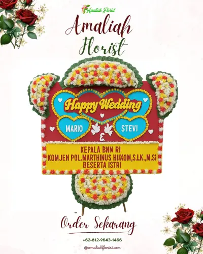 Karangan Papan Bunga Pernikahan di Asrikaton